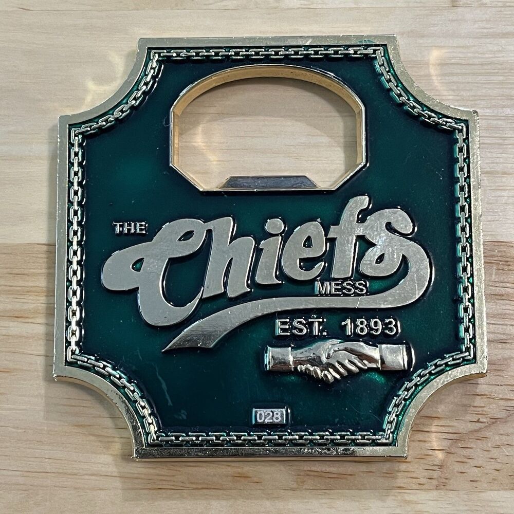 Challenge Coin US Navy Chief Petty Officer CPO Mess Cheers Chiefs Bottle Opener